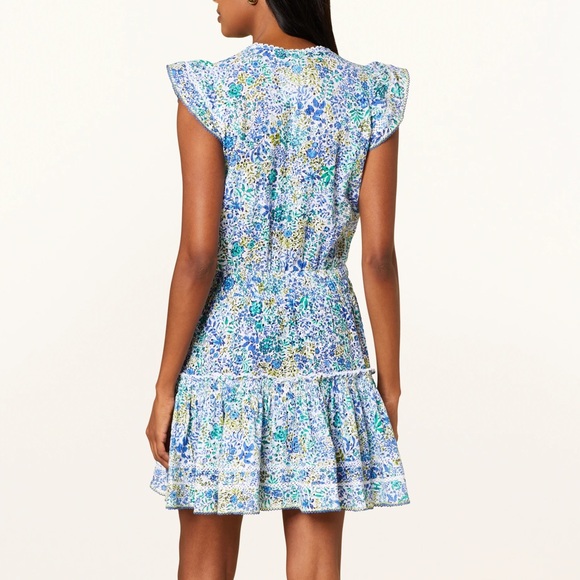 Poupette St Barth’s Floral Blue and Green Sleeveless Dress - Picture 2 of 8